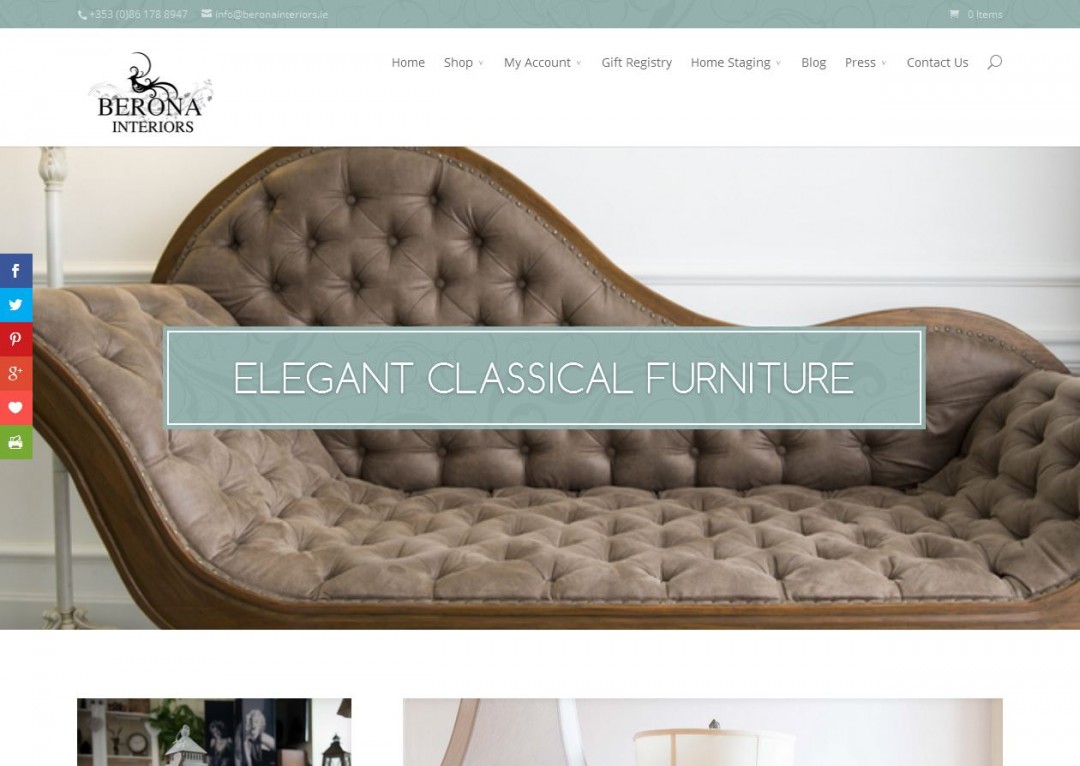 berona interiors web design project